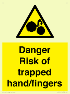 Danger Risk of trapped hand/fingers